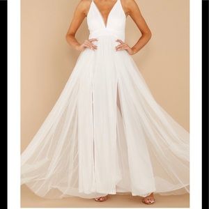 White LUXXEL Formal gown or beach wedding dress